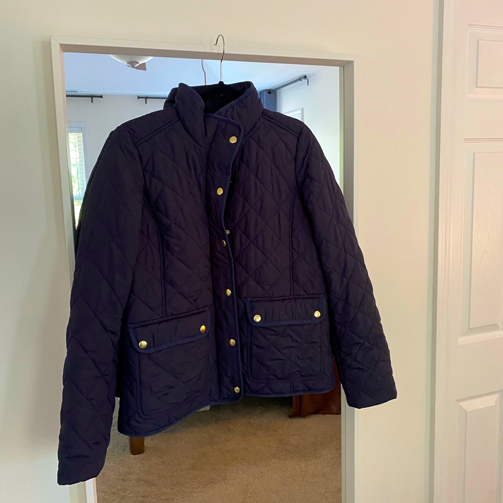 Navy J.Crew Puffer Jacket